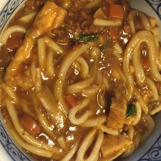 ひき肉のカレーうどん